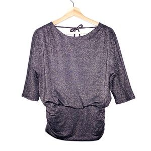 White House Black Market Black Top with Silver